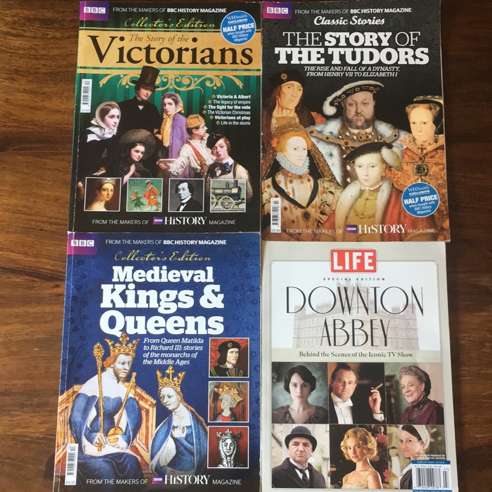 BBC Magazines Victorians Tudors medieval kings queens + Life Downton Abbey